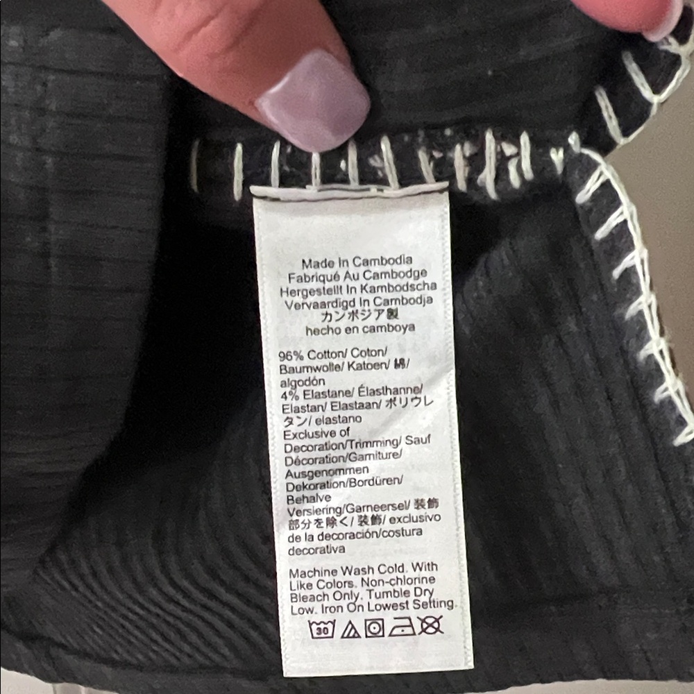 J. Crew Grey Long Sleeve Mockneck Top with White Stitching - Picture 3 of 4